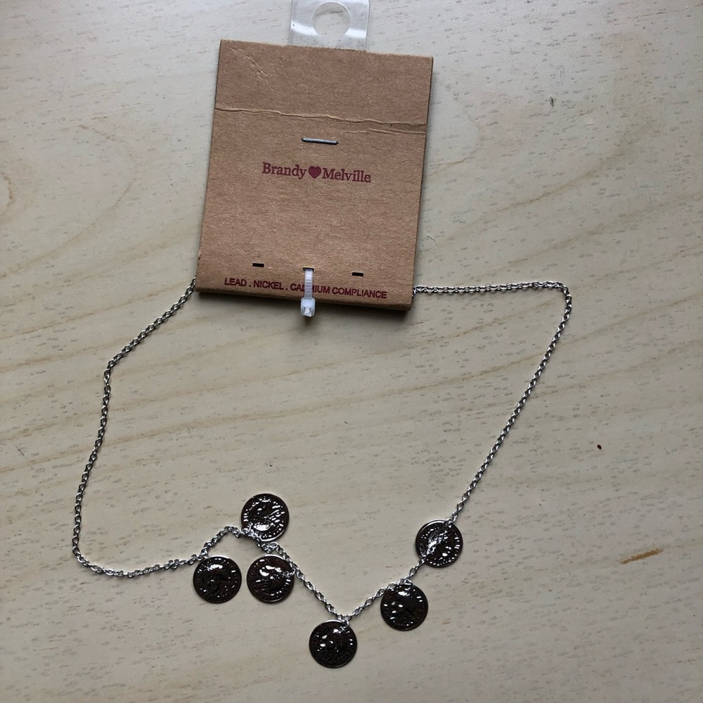 brandy melville silver coin chain necklace